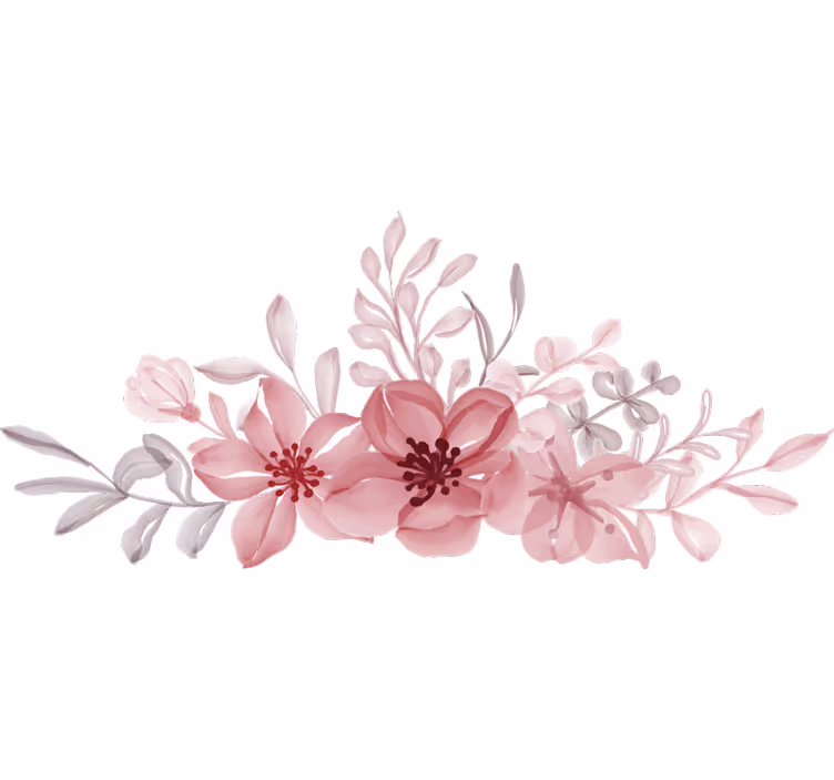Toile fenêtre chambre fleurs roses - TenStickers