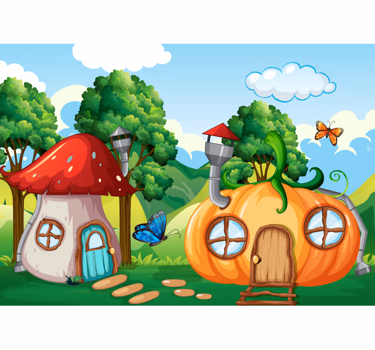 Toile fenêtre chambre enfant forêt féerique enfant - TenStickers