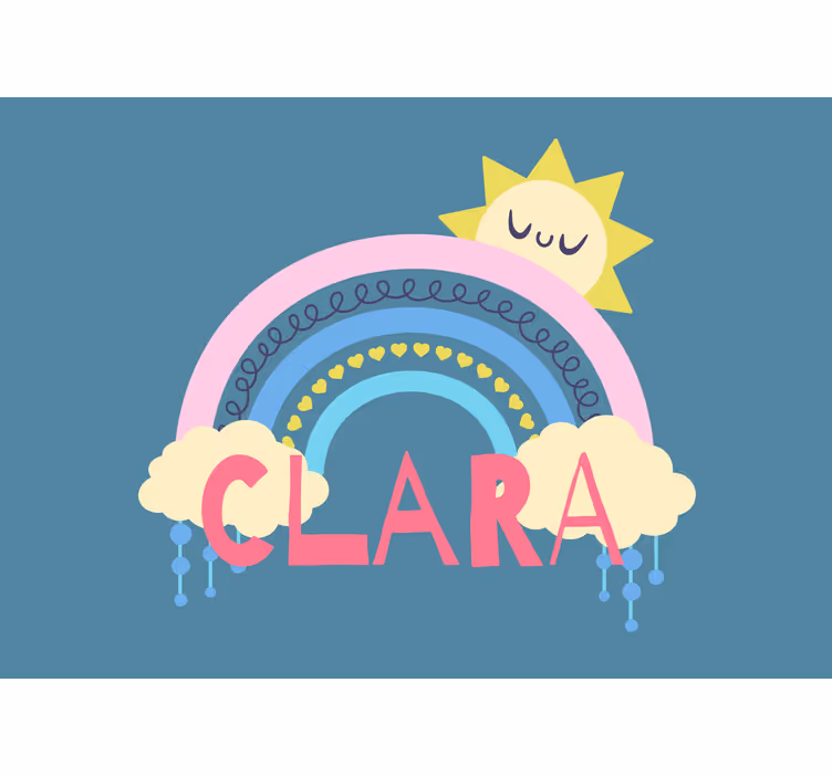 Toile fenêtre chambre enfant arc-en-ciel personnalisé - TenStickers