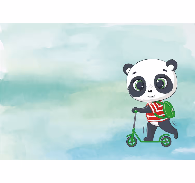 Toile fenêtre chambre enfant t-shirt panda italie - TenStickers