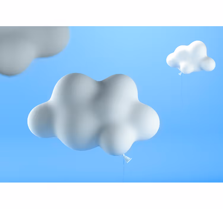 Toile fenêtre chambre enfant ballons en forme de nuage - TenStickers