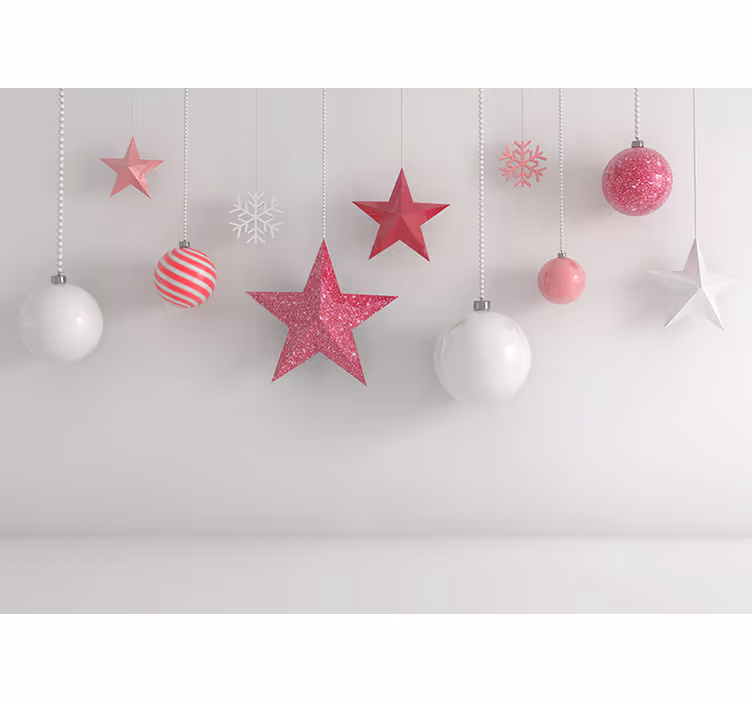 Toile fenêtre chambre enfant ballons ornements roses - TenStickers