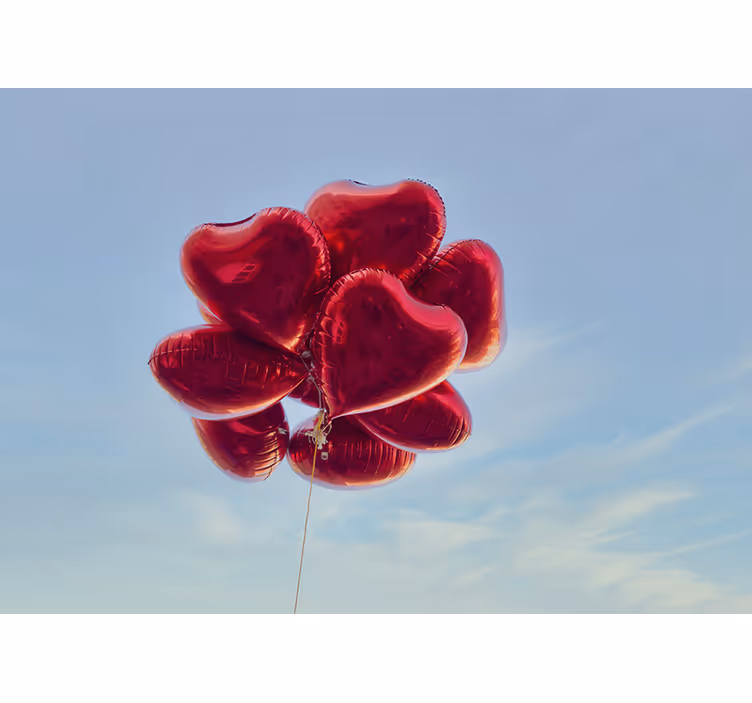 Toile fenêtre chambre enfant ballons rouges vintage - TenStickers