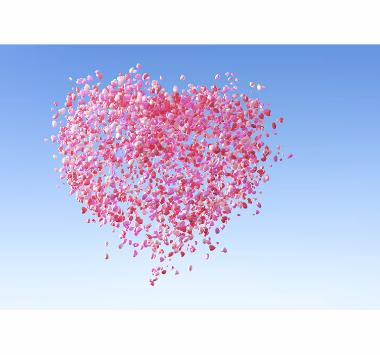 Toile fenêtre chambre enfant ballons cœurs d'amour - TenStickers