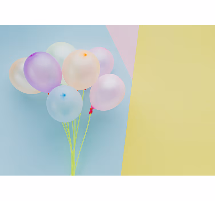 Toile fenêtre chambre enfant cadre moderne avec ballons - TenStickers
