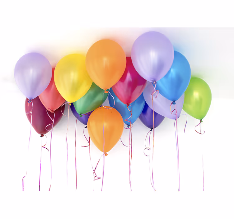 Toile fenêtre chambre enfant ballons colorés en haut - TenStickers