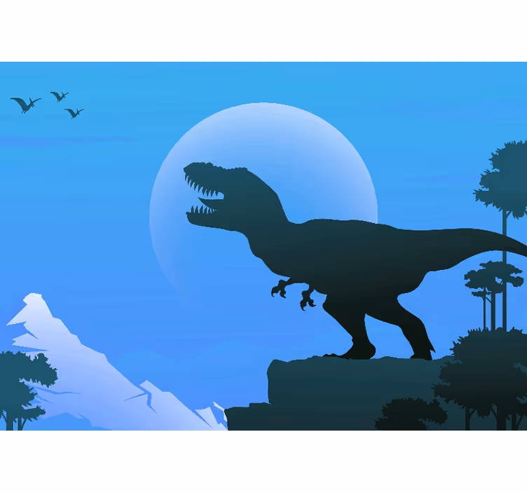 Toile fenêtre chambre enfant t-rex en colère - TenStickers