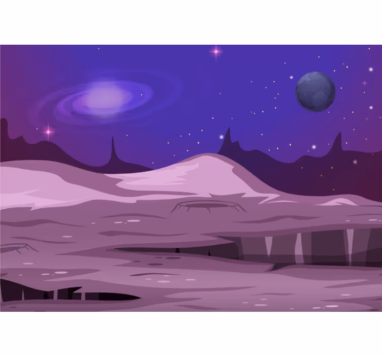 Toile fenêtre chambre enfant paysage planète extraterrestre - TenStickers