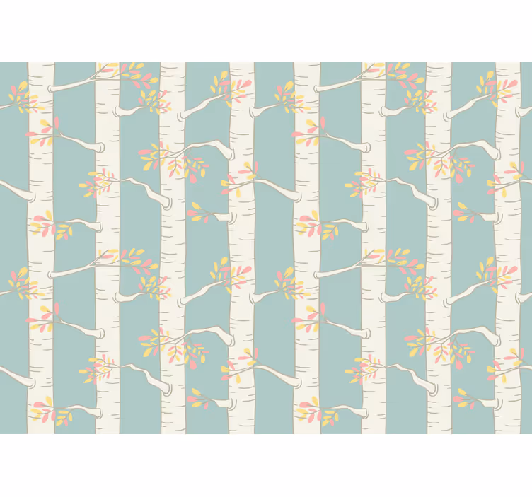 Toile fenêtre chambre enfant forêt de bouleaux scandinave - TenStickers