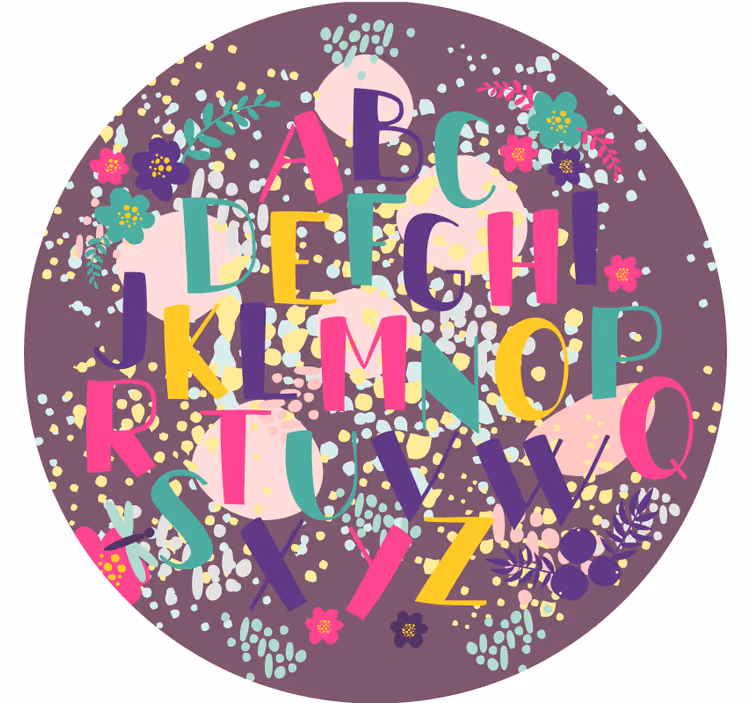 Toile fenêtre chambre enfant disque éducatif alphabétique - TenStickers