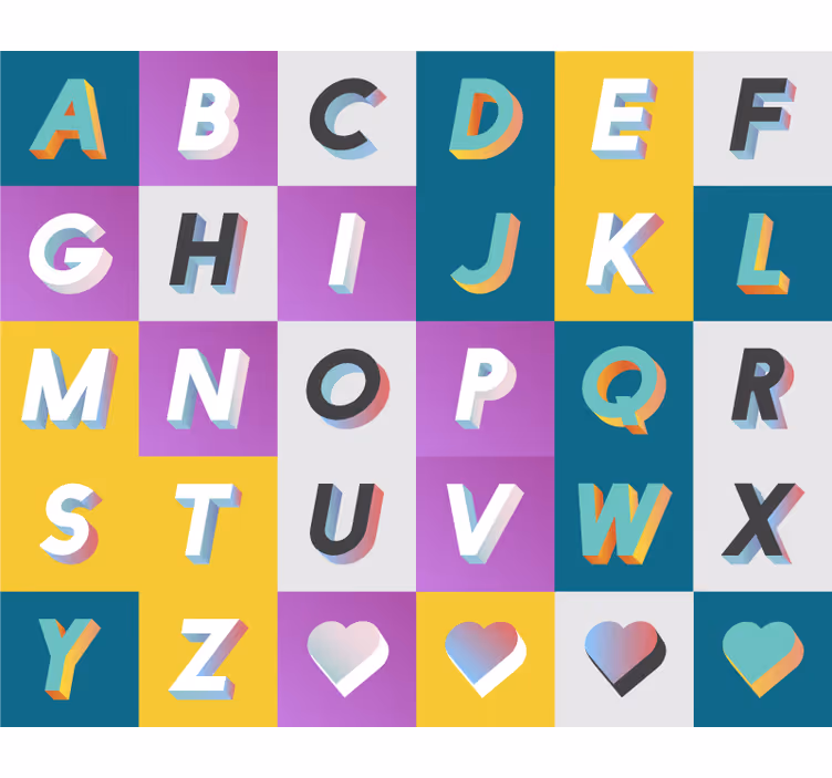 Toile fenêtre chambre enfant aire de jeu alphabet coloré - TenStickers