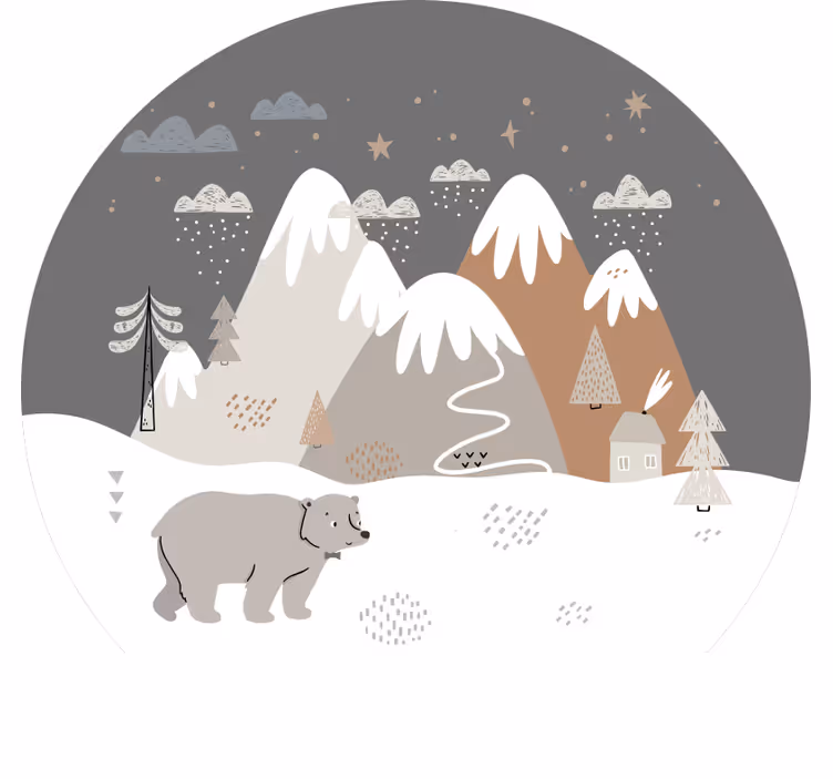 Toile fenêtre chambre enfant style nordique animaux sauvages - TenStickers
