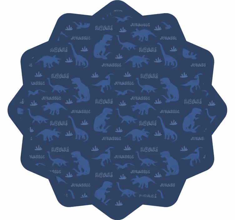 Toile fenêtre chambre enfant motif silhouette dinosaure bleu - TenStickers