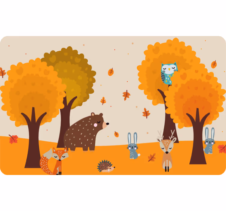 Toile fenêtre chambre enfant animaux sauvages mignons - TenStickers