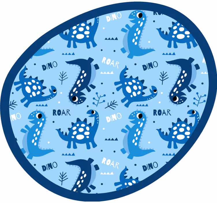 Toile fenêtre chambre enfant fond de dinosaures bleus - TenStickers