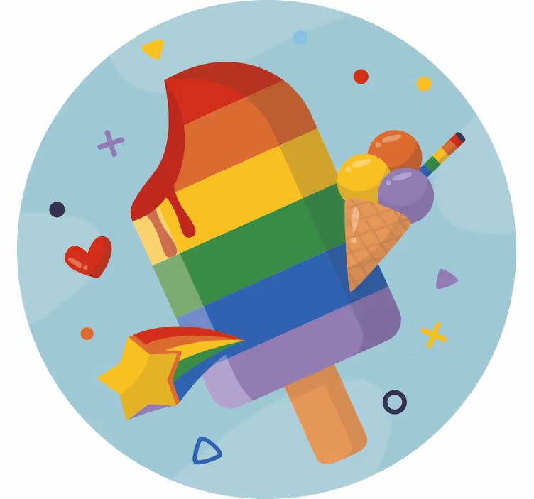 Toile fenêtre chambre enfant sucettes glacées arc-en-ciel - TenStickers