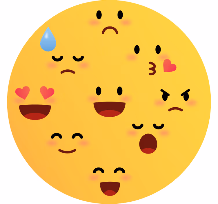 Toile fenêtre chambre enfant visages emoji - TenStickers