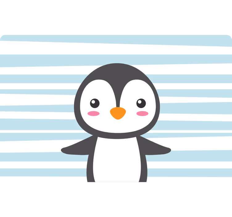Toile fenêtre chambre enfant pingouin heureux - TenStickers