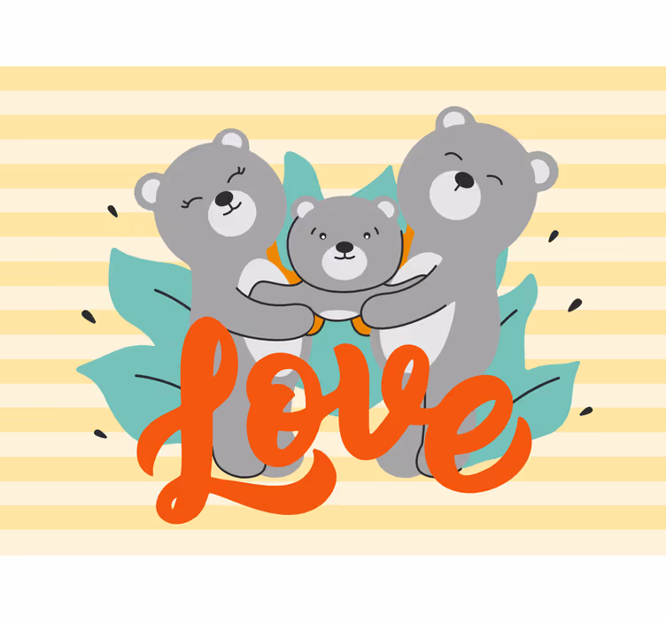 Toile fenêtre chambre enfant trois ours mignons - TenStickers