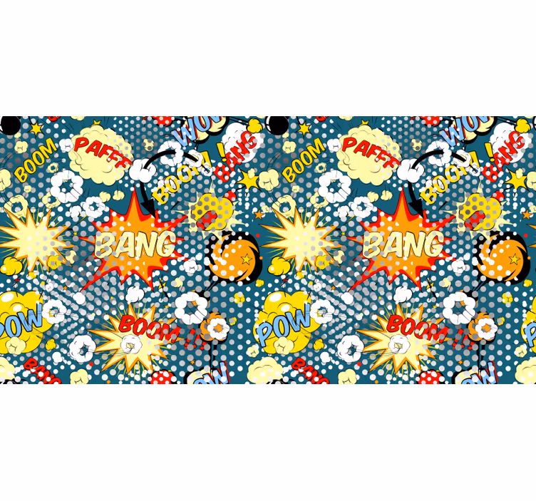 Toile fenêtre chambre enfant motif explosion bande dessinée - TenStickers