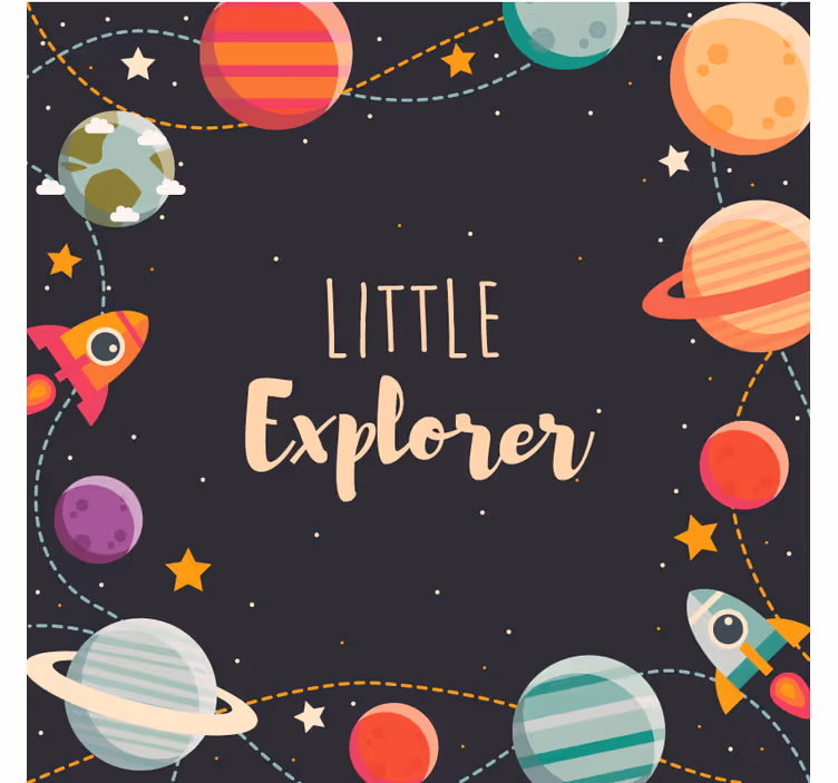 Toile fenêtre chambre enfant explorateurs de l'espace - TenStickers