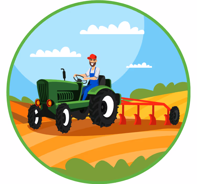 Toile fenêtre chambre enfant tracteur de labour - TenStickers