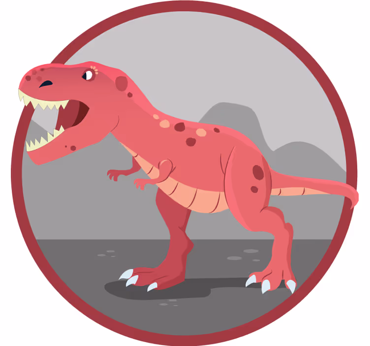 Toile fenêtre chambre enfant illustration de t-rex - TenStickers