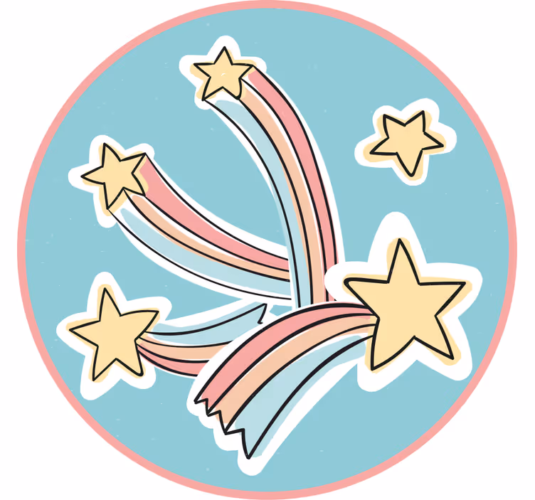 Toile fenêtre chambre enfant étoile arc-en-ciel filante - TenStickers