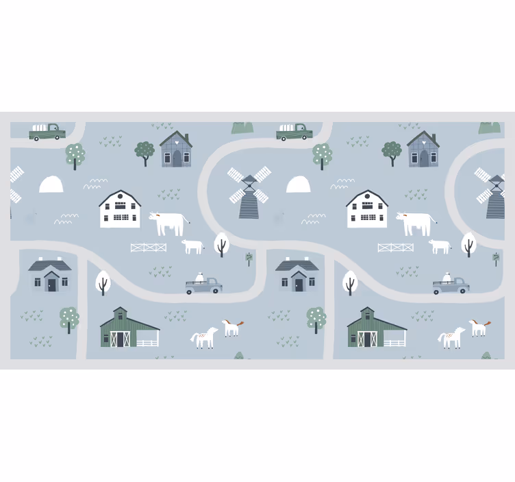 Toile fenêtre chambre enfant rues de la ville - TenStickers