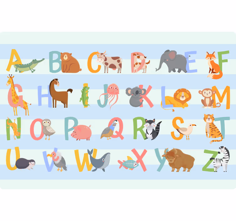 Toile fenêtre chambre enfant alphabet avec chiffres - TenStickers