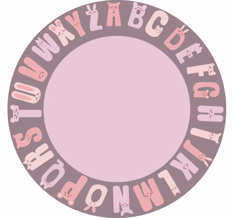 Toile fenêtre chambre enfant alphabet rond - TenStickers
