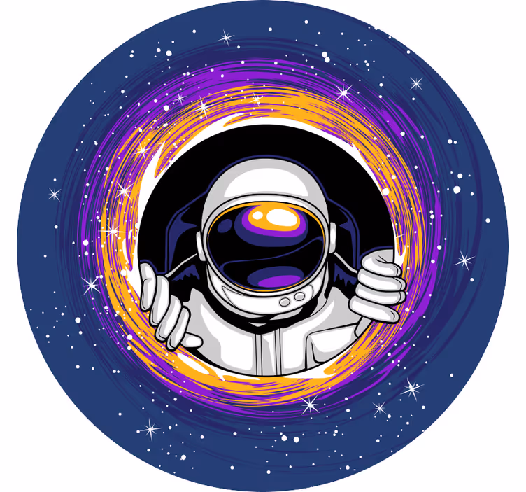 Toile fenêtre chambre enfant astronaute dans l'espace - TenStickers
