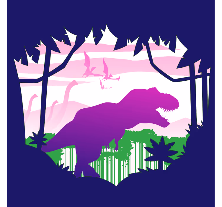 Toile fenêtre chambre enfant tapis vinyle grand dinosaure - TenStickers