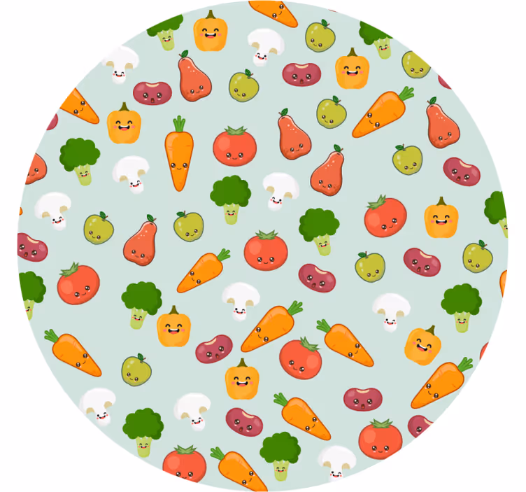 Toile fenêtre chambre enfant légumes animés - TenStickers
