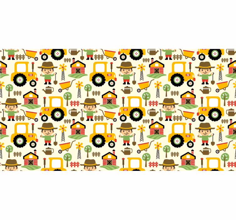 Toile fenêtre chambre enfant motif tracteur coloré - TenStickers
