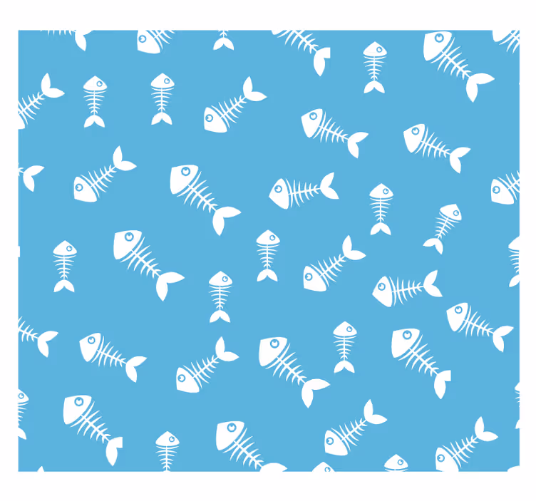 Toile fenêtre chambre enfant os de poisson - TenStickers