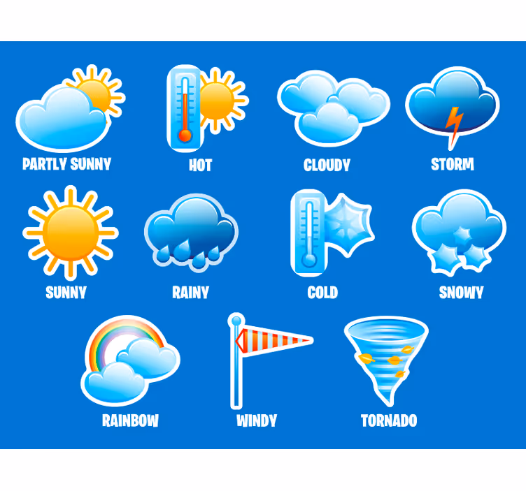 Toile fenêtre chambre enfant météo des enfants - TenStickers