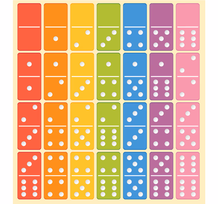 Toile fenêtre chambre enfant jeu de dominos - TenStickers