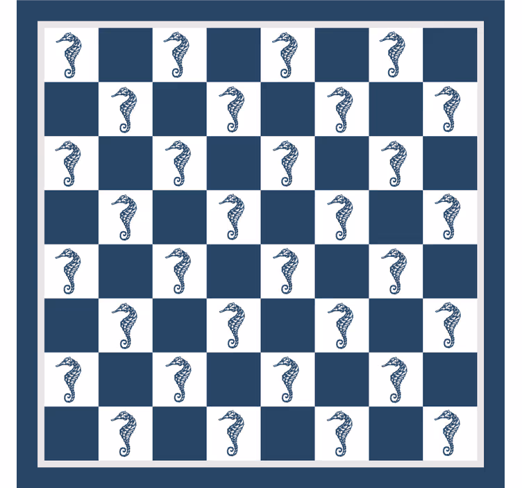Toile fenêtre chambre enfant jeu d'échecs hippocampe - TenStickers