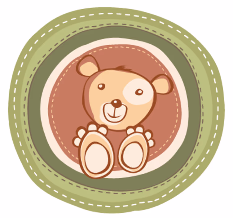 Toile fenêtre chambre enfant ours dans un cercle - TenStickers