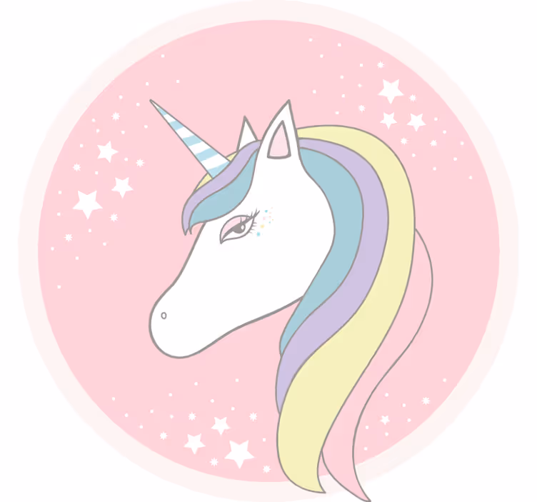Toile fenêtre chambre enfant licorne cartoon fabuleuse - TenStickers