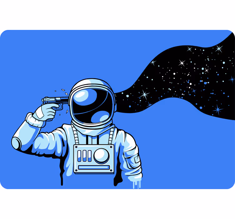 Toile fenêtre chambre enfant astronautes sous pression - TenStickers