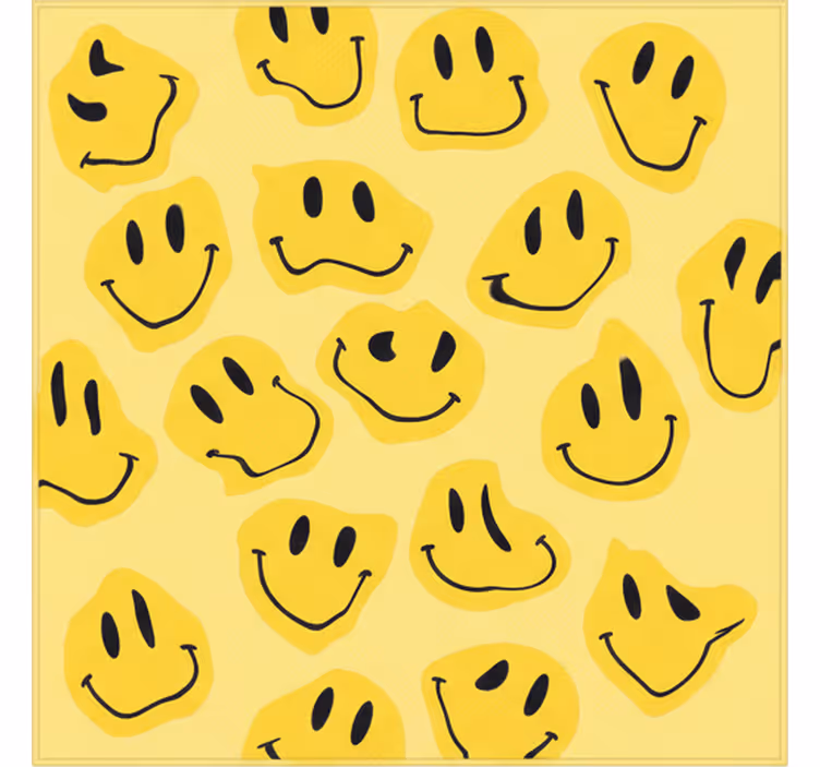 Toile fenêtre chambre enfant visages souriants déformés - TenStickers