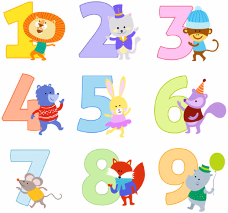 Toile fenêtre chambre enfant stickers numéros enfants - TenStickers