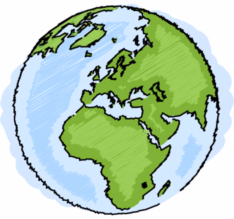 Toile fenêtre chambre enfant carte du monde verte et bleue - TenStickers