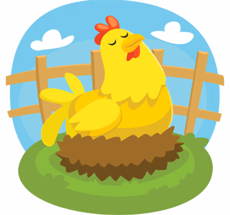 Toile fenêtre chambre enfant poule couveuse - TenStickers