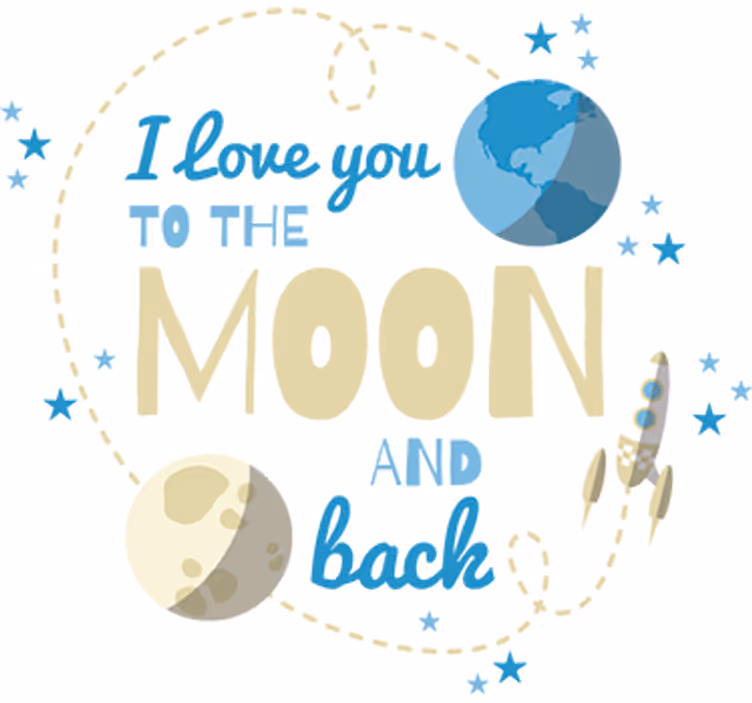 Toile fenêtre chambre enfant je t'aime jusqu'à la lune - TenStickers