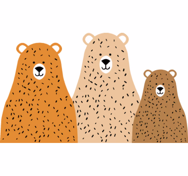Toile fenêtre chambre enfant amis ours trois - TenStickers