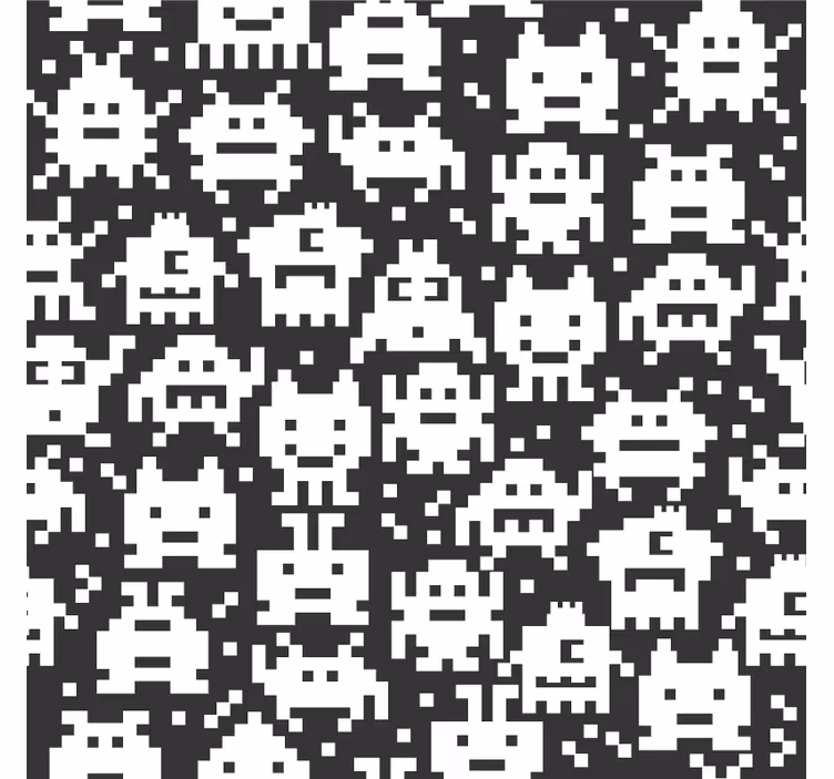 Toile fenêtre chambre enfant monstres de jeux vidéo - TenStickers