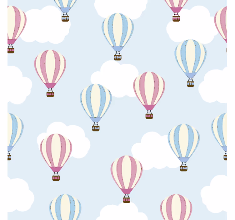 Toile fenêtre chambre enfant ciel et ballons - TenStickers